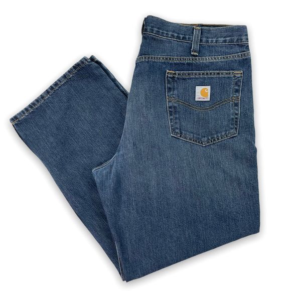 Carhartt Denim Relaxed Fit Blue Men’s Denim Jeans size 40 x 30 Medium Wash EUC - Picture 1 of 10